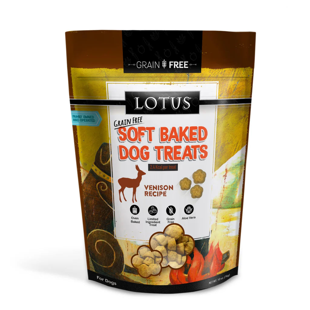 Lotus Soft-Baked Venison Recipe Dog Treats – 10 oz, Grain-Free & Protein-Packed Snack for Your Pup!