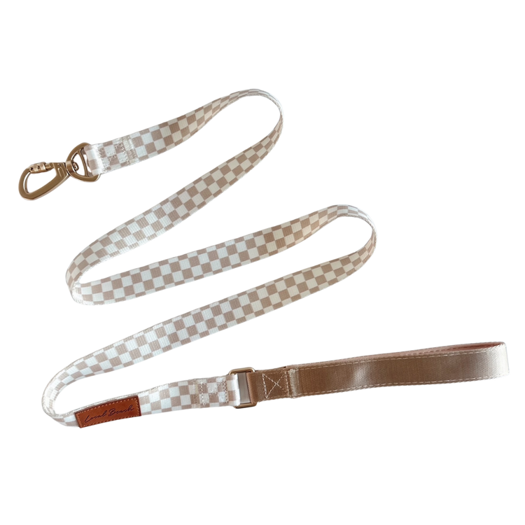 Local Beach Checker 5ft Dog Leash Tan/Cream