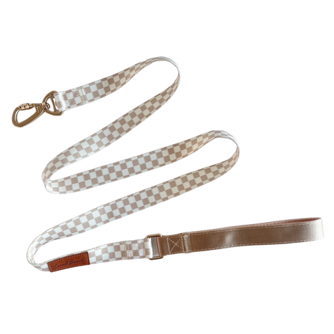 Local Beach Checker 5ft Dog Leash Tan/Cream