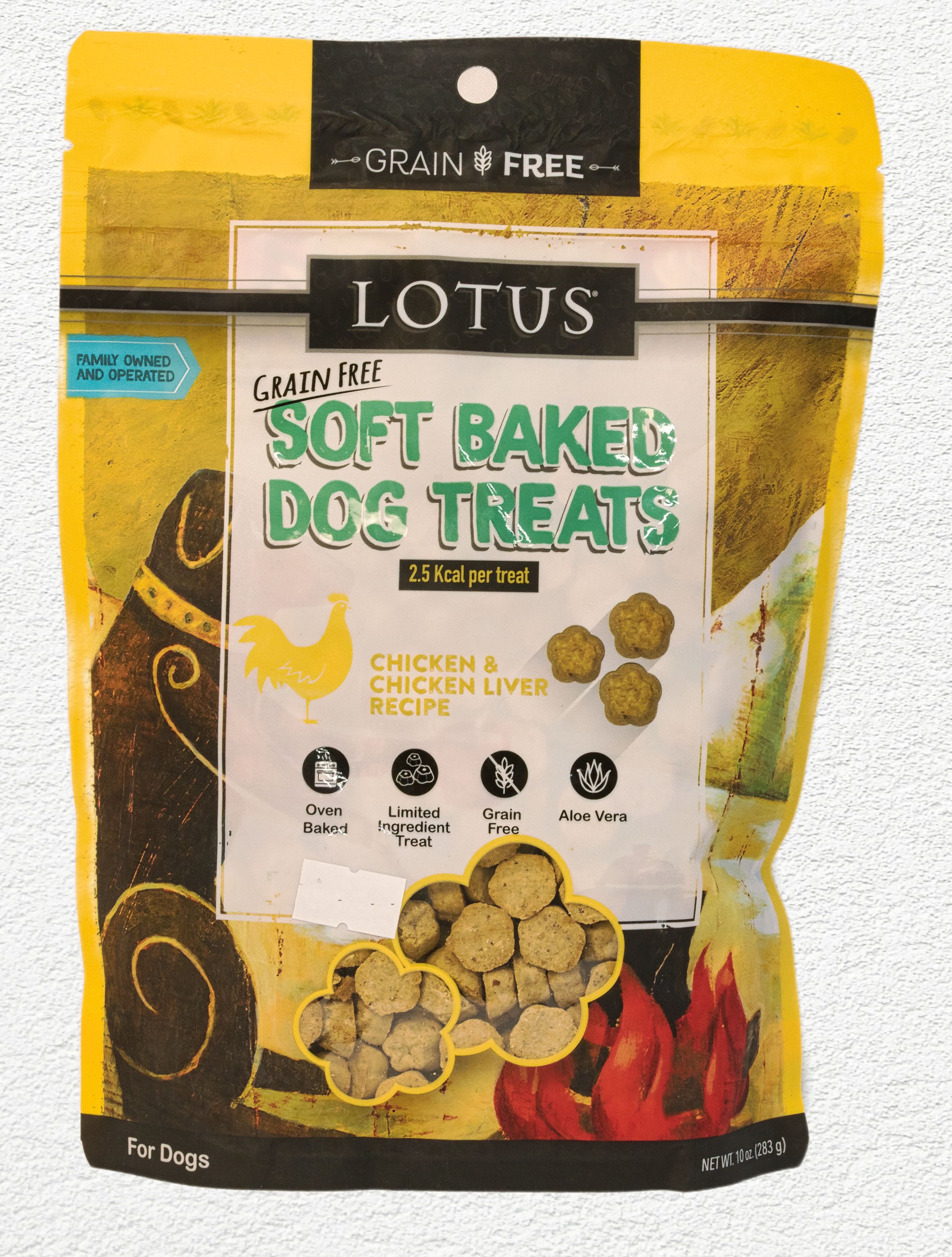 Lotus Soft Baked Grain-Free Dog Treats, Chicken & Chicken Liver Recipe – 10oz