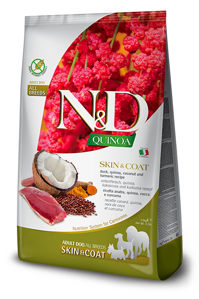 Farmina N&D Quinoa Skin & Coat Duck, Coconut & Turmeric Dog Food – 15.4 lb