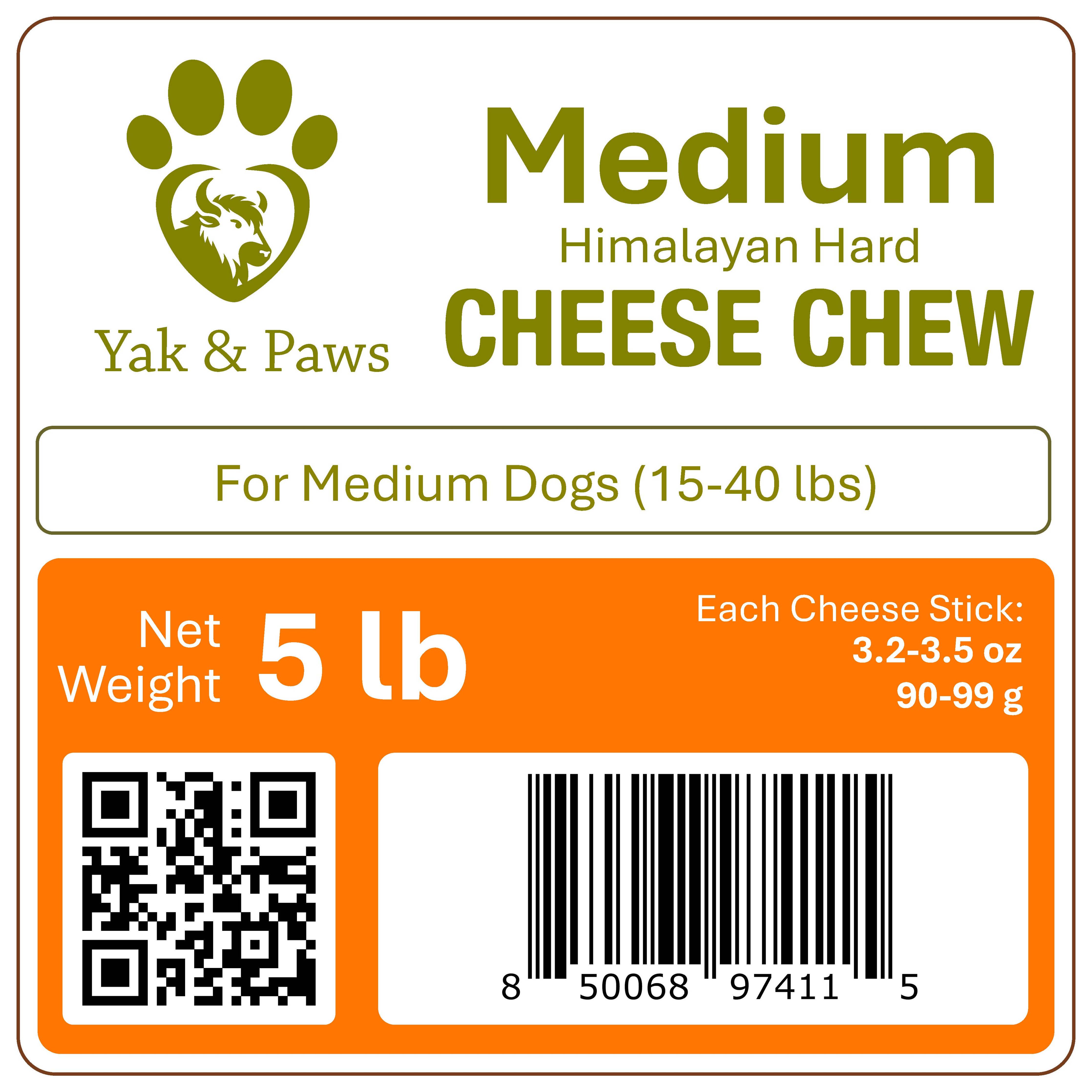 Himalayan Yak Cheese Dog Chews – 5 LB Bulk Sizes