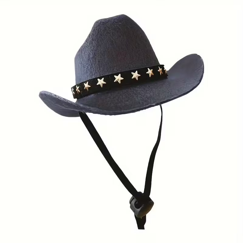 Brown Cowboy Hat for Dogs & Cats - Adjustable Strap