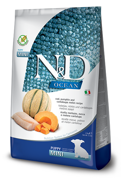 Farmina N&D Ocean Cod, Pumpkin & Cantaloupe Mini Puppy Food – 5.5 lb