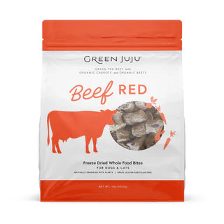 Green Juju Beef Red Bites – Freeze-Dried Dog & Cat Treats, 3 oz
