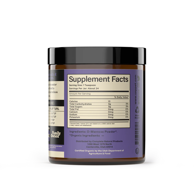 Organic D-Mannose Powder for Dogs & Cats - Complete Natural Products