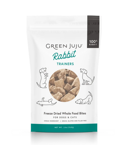 Green Juju Rabbit Trainers – Freeze-Dried Dog & Cat Treats, 3 oz