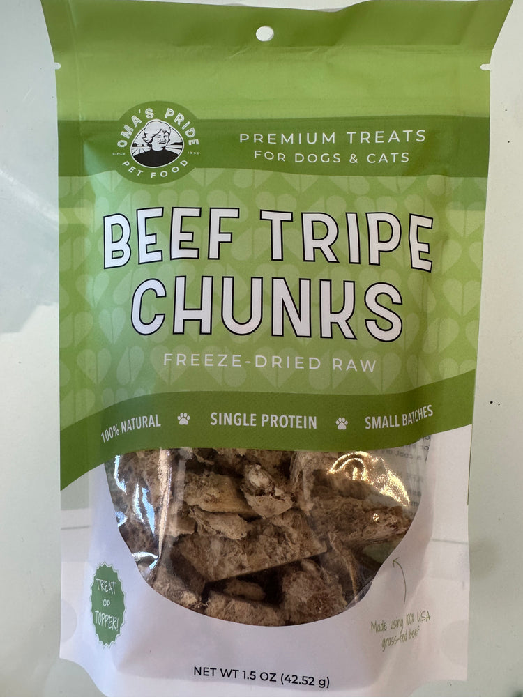 Oma’s Pride Dehydrated Beef Tripe Chunks – 1.5 oz