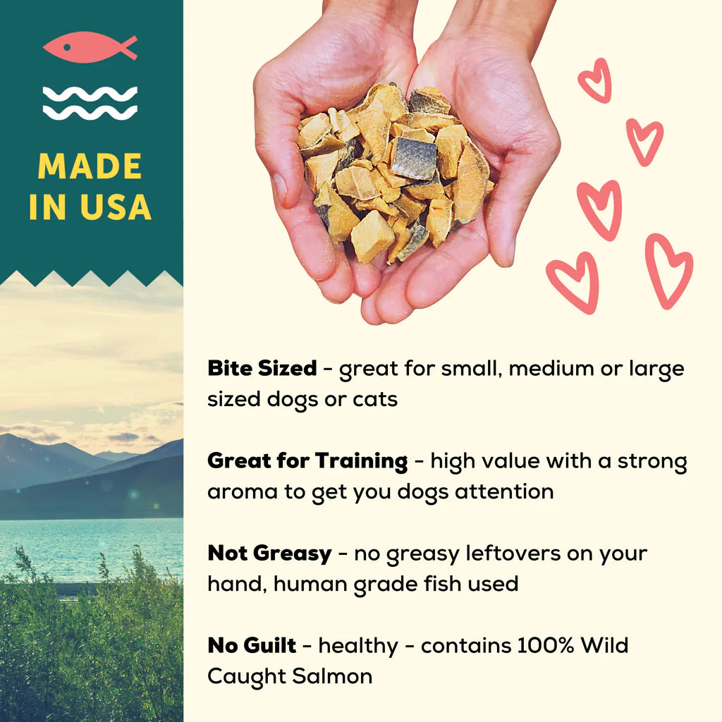 A Better Treat Freeze-Dried Alaskan Salmon – Wild-Caught Dog & Cat Treats, 3 oz
