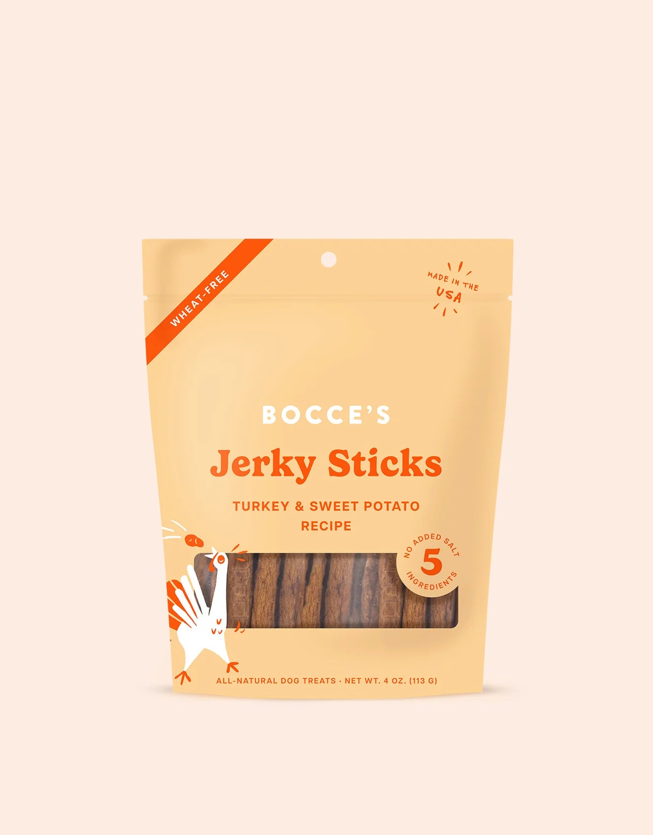 Bocce's Turkey & Sweet Potato Jerky Sticks 4 oz