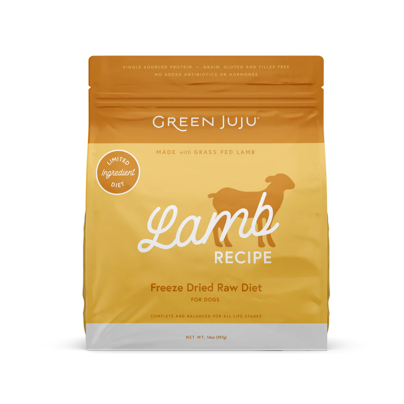 Green Juju Lamb Freeze-Dried Dog Food – 14 oz