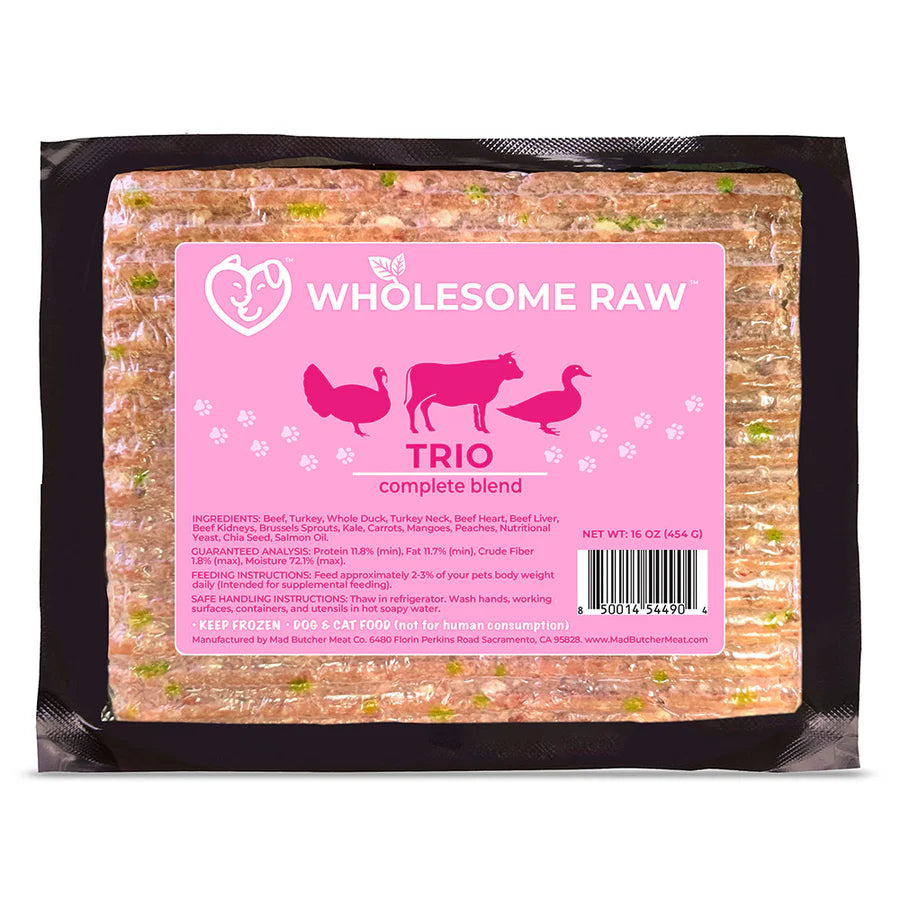 Trio Blend & Vegetable Mix - Frozen Raw Pet Food Mad Butcher