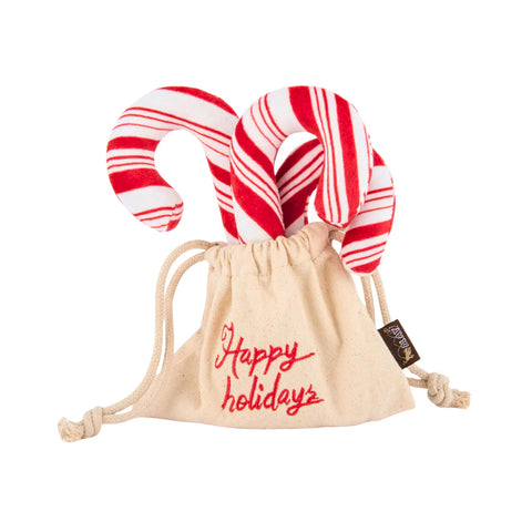 P.L.A.Y. Cheerful Candy Canes Holiday Dog Toy Set