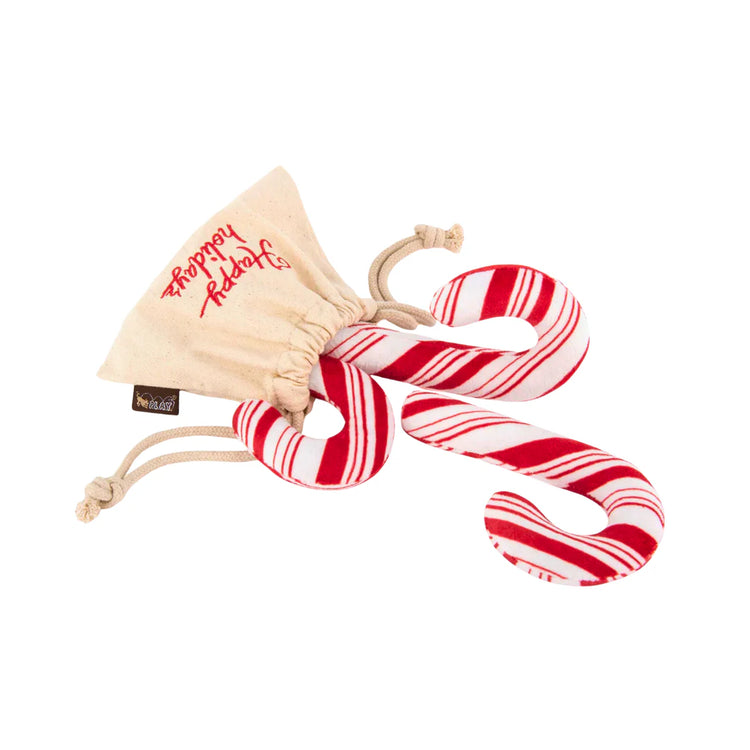 P.L.A.Y. Cheerful Candy Canes Holiday Dog Toy Set