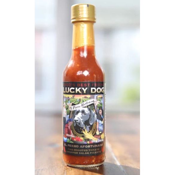 Lucky Dog Hot Sauce – El Perro Afortunado, Fire-Roasted Tomato & Pepper Salsa Picante - 5 oz