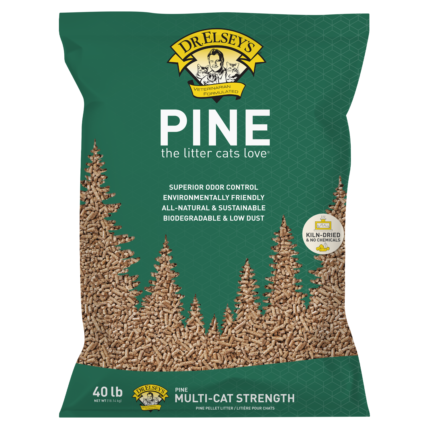 Dr. Elsey's Pine Cat Litter - Environmentally Friendly, Biodegradable & Sustainable 40 lbs