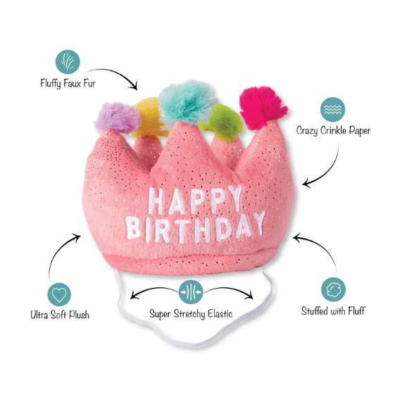 birthday crown dog toy