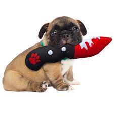 Bloody Knife & Cleaver Squeaky Plush Dog Toys