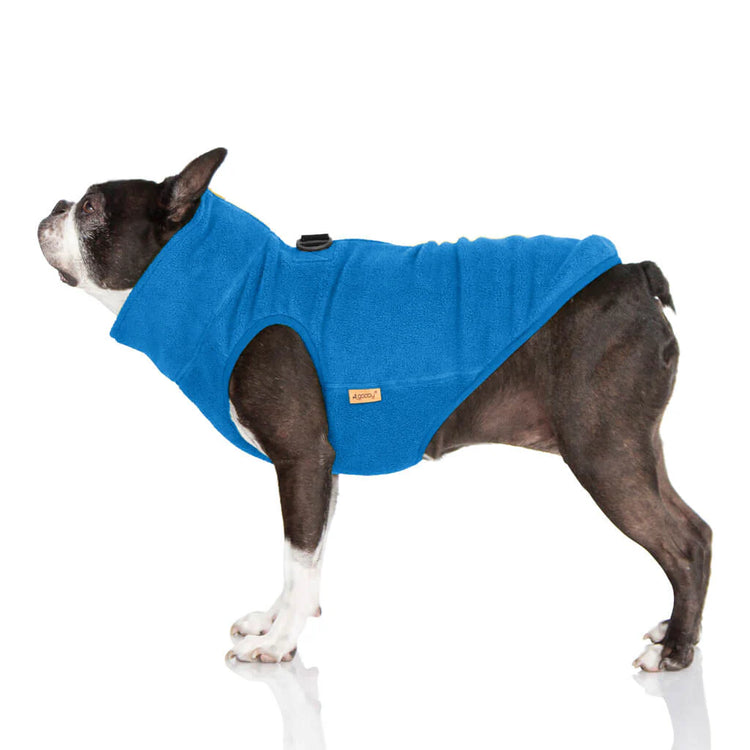 Gooby Half Zip Dog Fleece Vest – Blue