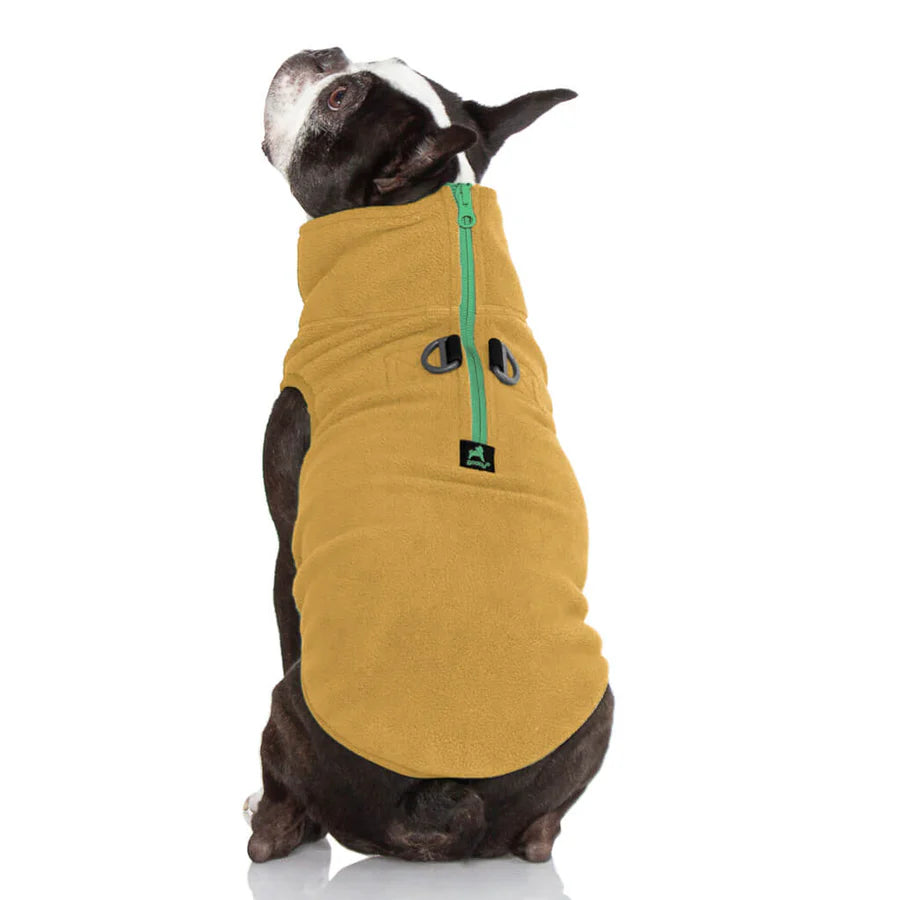 Gooby Half Zip Dog Fleece Vest – Sand