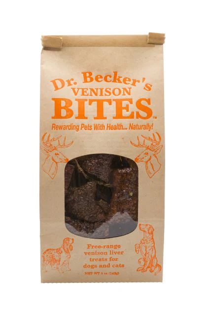 Dr. Becker’s Venison Bites – Venison Liver Dog & Cat Treats, 5 oz