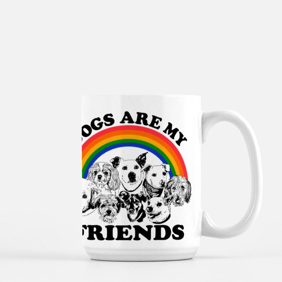 Astral Weekend "Dogs Are My Friends" Mug – 15oz Ceramic Coffee Cup for Dog Lovers