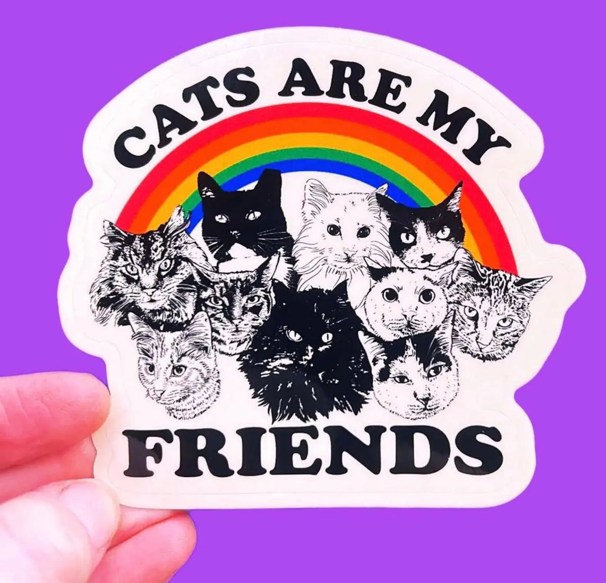Astral Weekend “Cats Are My Friends” Vinyl Sticker