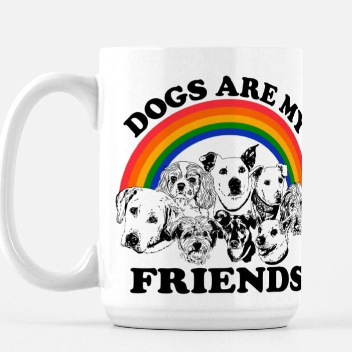 Astral Weekend "Dogs Are My Friends" Mug – 15oz Ceramic Coffee Cup for Dog Lovers