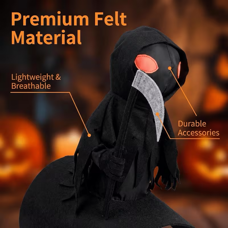Grim Reaper Rider Dog Costume with Scythe
