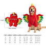 Colorful Parrot Dog Costume with Hood and Wings