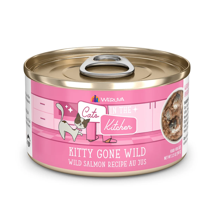 Weruva Cats in the Kitchen Kitty Gone Wild — Wild Salmon Recipe Au Jus 6 oz