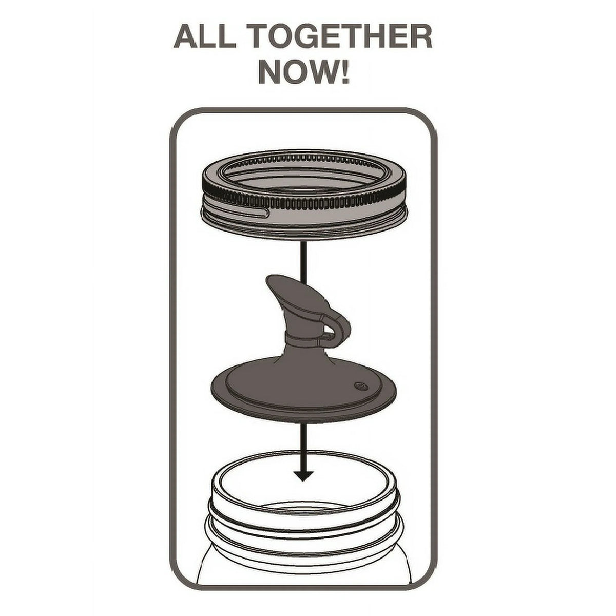 Jarware Black Oil Cruet for Regular Mouth Mason Jars