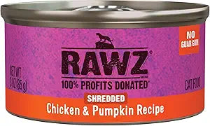RAWZ Shredded Chicken & Pumpkin Wet Cat Food – 5.5 oz Can