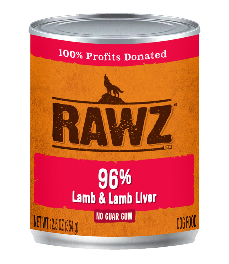 RAWZ 96% Lamb & Lamb Liver Wet Dog Food – 12.5 oz