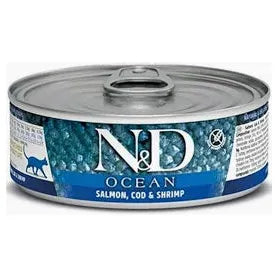 Farmina N&D Ocean – Salmon, Cod & Shrimp Wet Cat Food - 2.5 oz Can