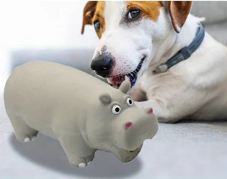 Vocal Interactive Pet Latex Hippo Toy