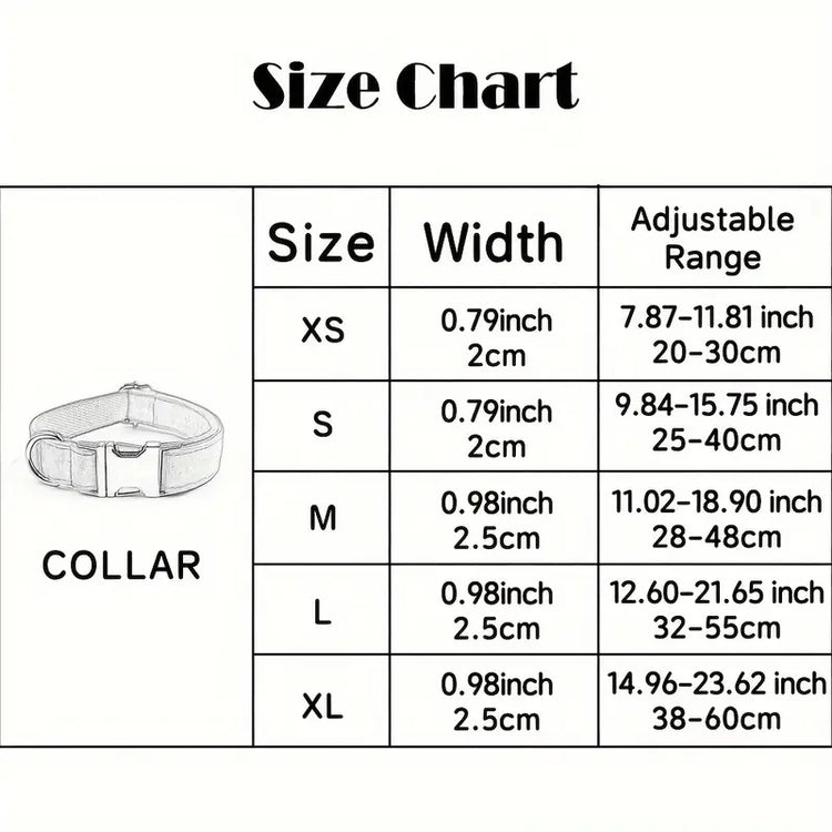 Adjustable Corduroy Dog Collar – Soft & Durable Pet Collar
