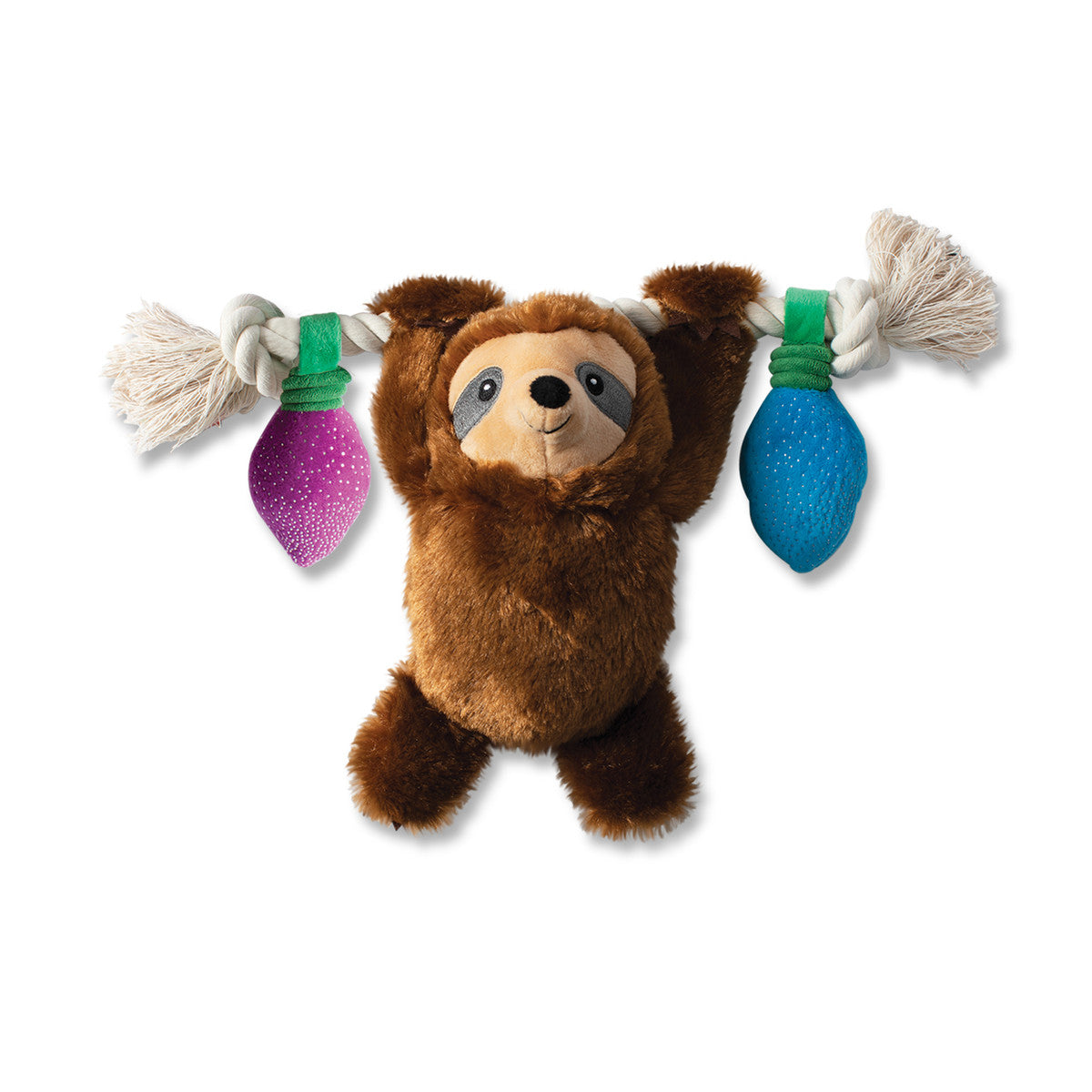 Fringe Studio Let It Glow Holiday Sloth Plush Dog Toy