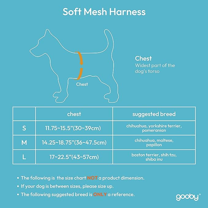 Gooby Soft Mesh Harness - For Dogs - Large