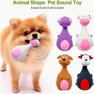 Squeaky Rubber Animal Dog Toy – Assorted Designs