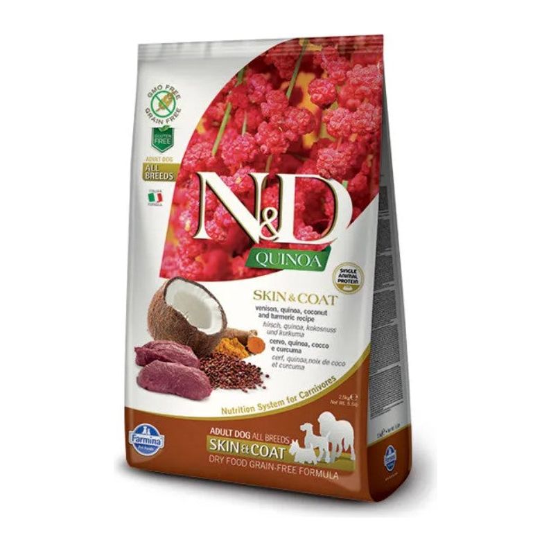 Farmina N&D Quinoa Skin & Coat Venison, Coconut & Turmeric Dog Food