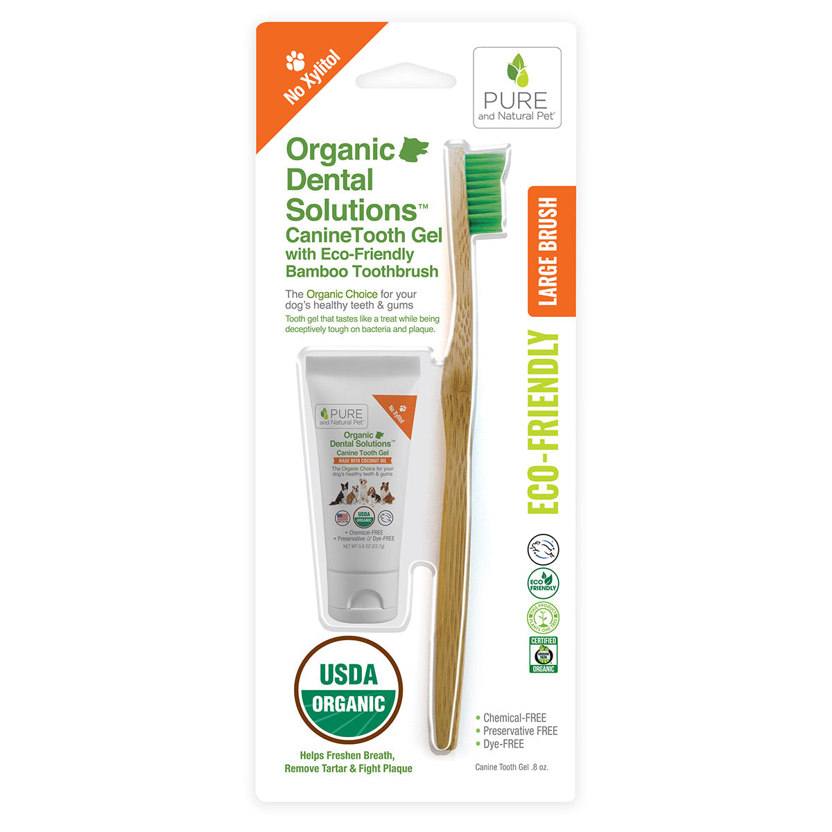 Organic Canine Tooth Gel & Eco-Friendly Bamboo Toothbrush – Natural Dental Care for Dogs