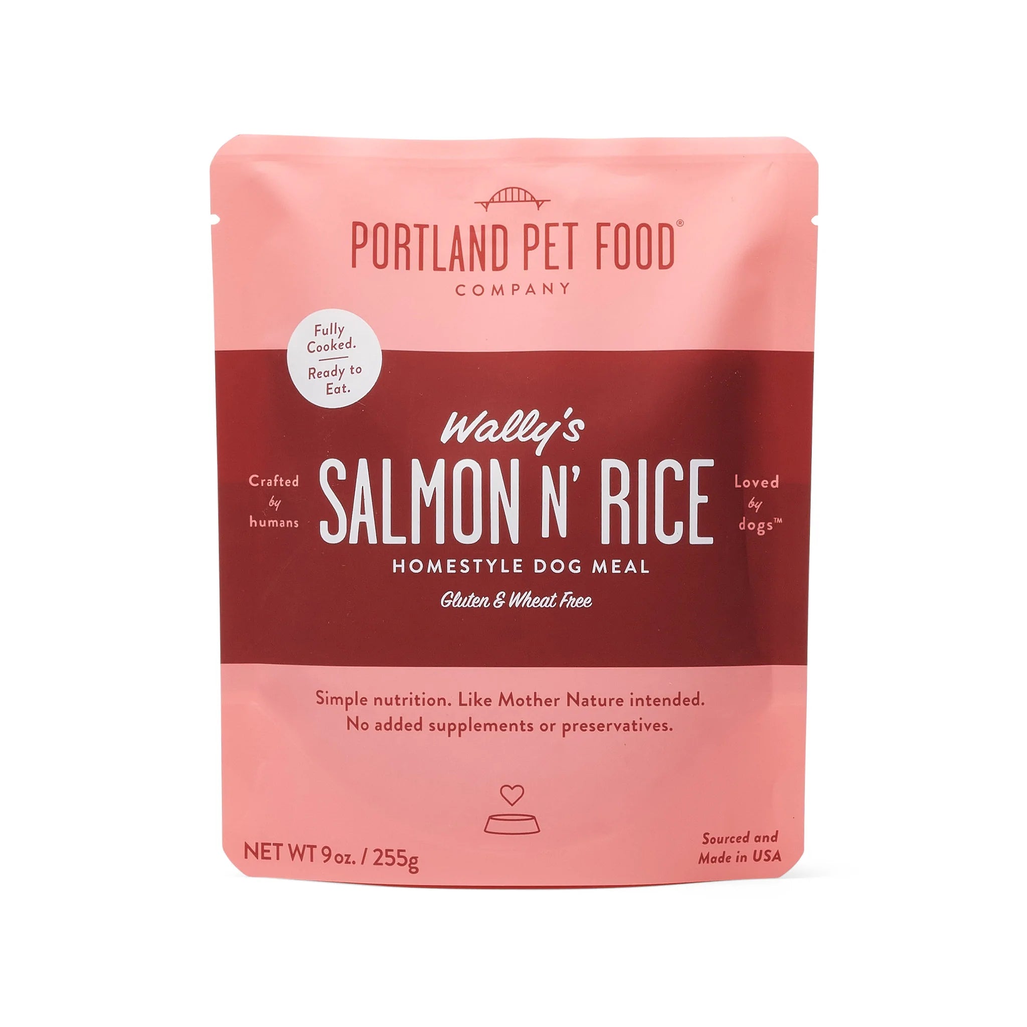 Portland Pet Food Co. Wally’s Salmon N’ Rice – Homestyle Dog Meal (9 oz)