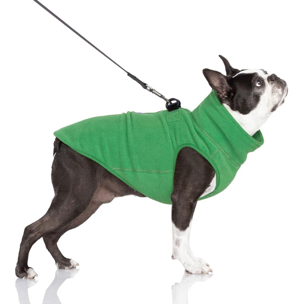 Gooby Half Zip Dog Fleece Vest – Green