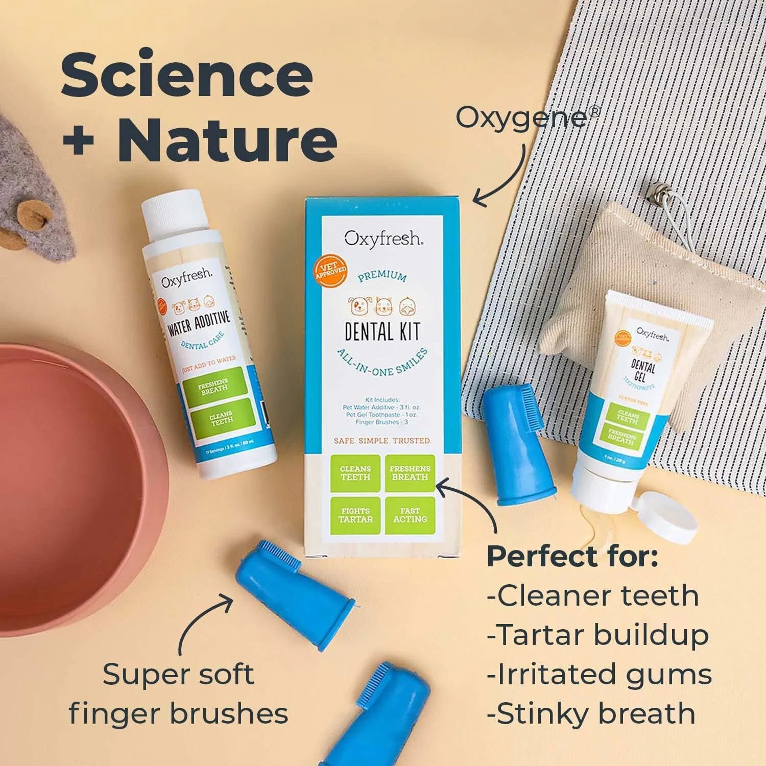 Oxyfresh Premium Pet Dental Kit – Large & Small