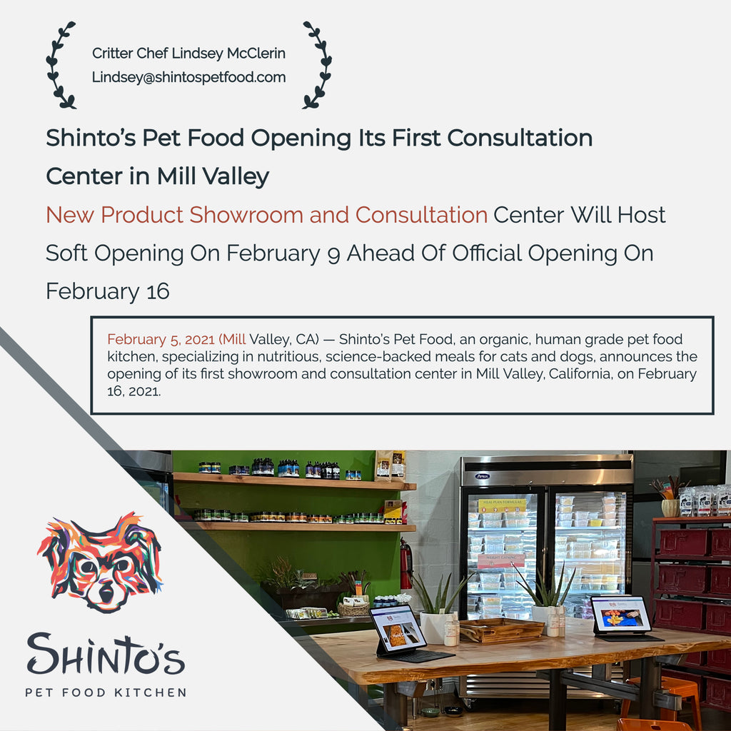 Shinto’s Pet Food Opening Its First Consultation Center in Mill Valley