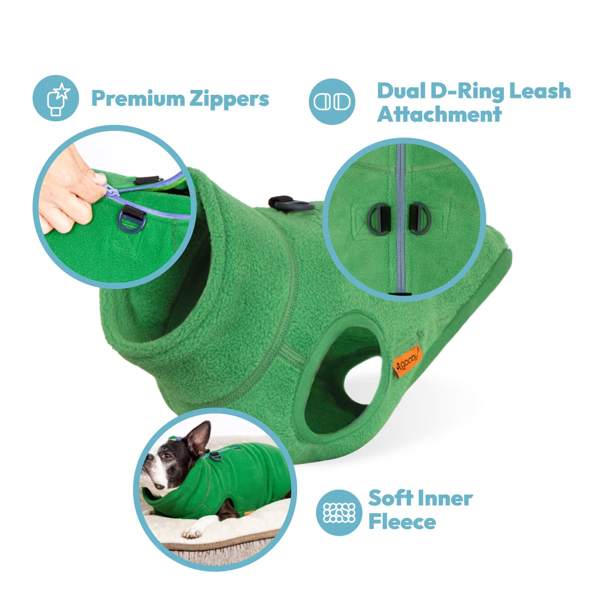 Gooby Half Zip Up Fleece Vest - Burgundy