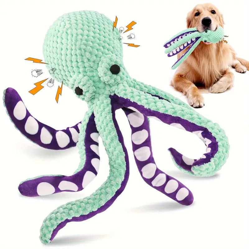 XPAWLORER Octopus Squeaky Plush Dog Toy