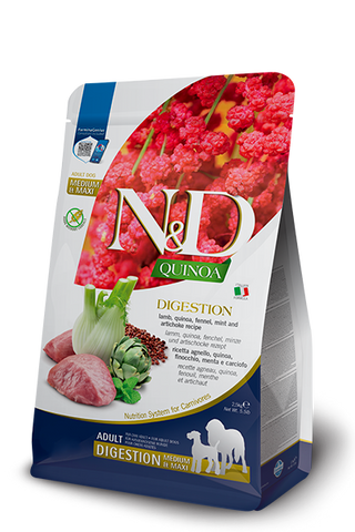 Farmina N&D Quinoa Digestion Lamb Dry Dog Food – Adult Medium & Maxi