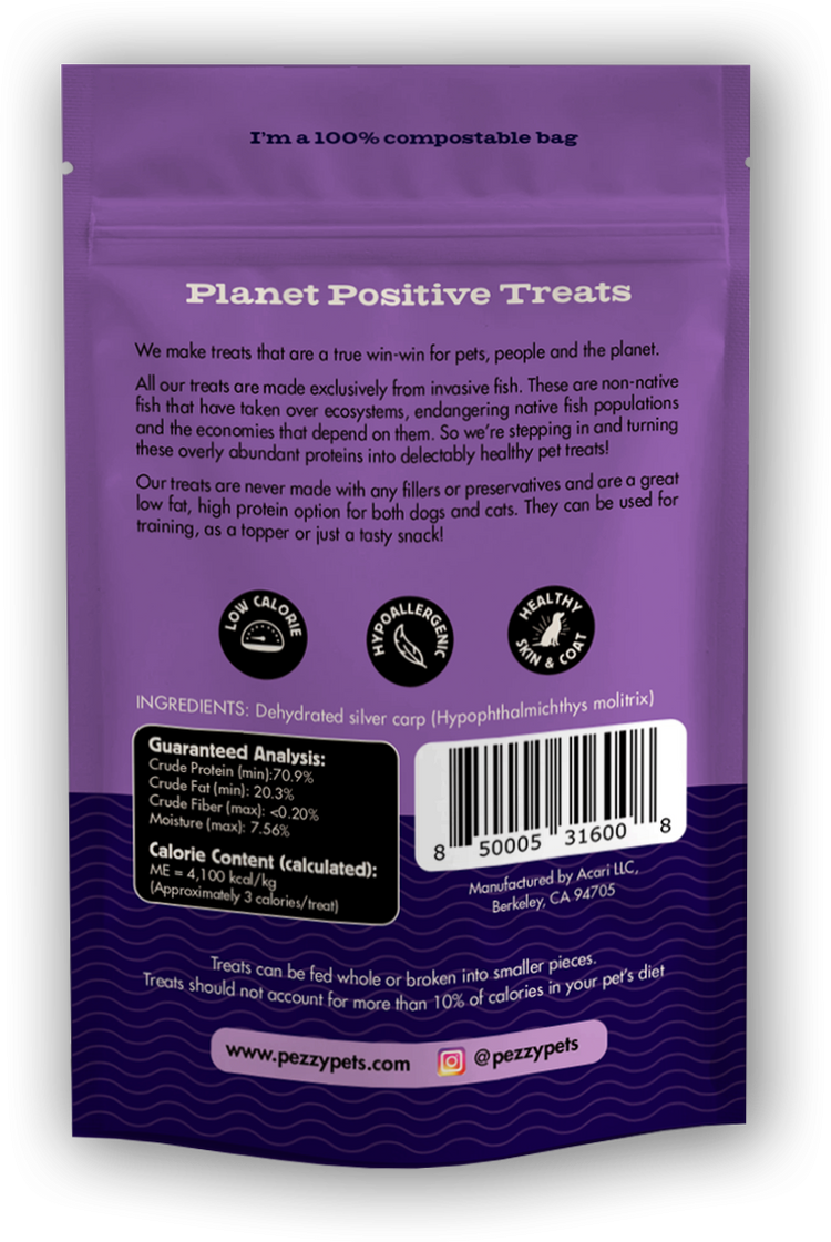 Silver Carp Chips (Single Ingredient Dog & Cat Treats)